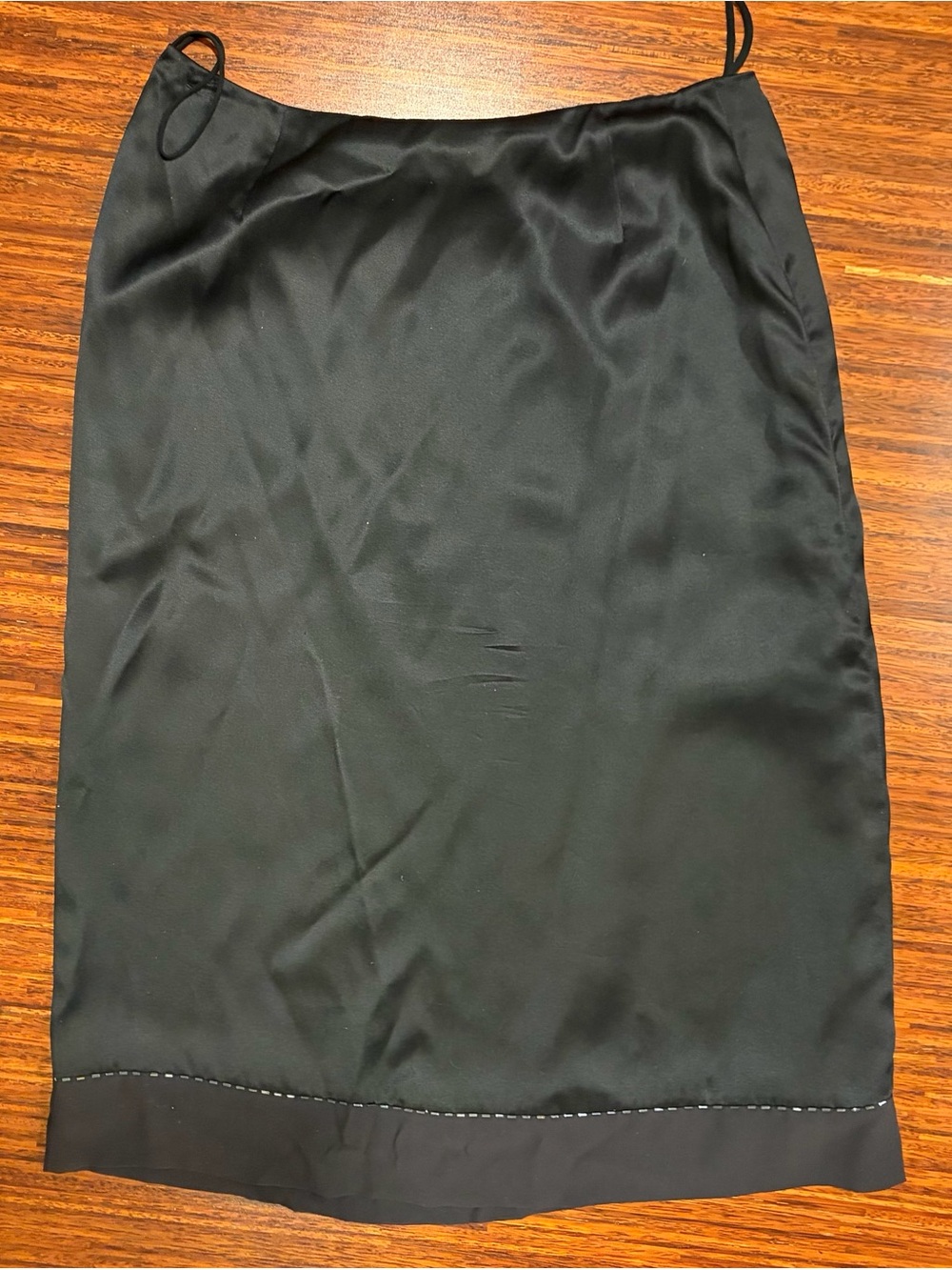 Vintage 90s Armani Exchange Silk Satin Skirt Black size 6